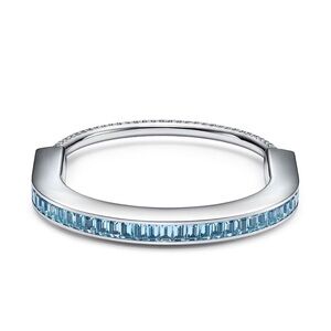 Elegant Silver Bracelet with Blue Accents